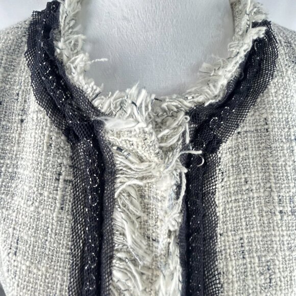 Bandolera Classic Chic Tweed Jacket Navy off-white – US 6 - Picture 3 of 10